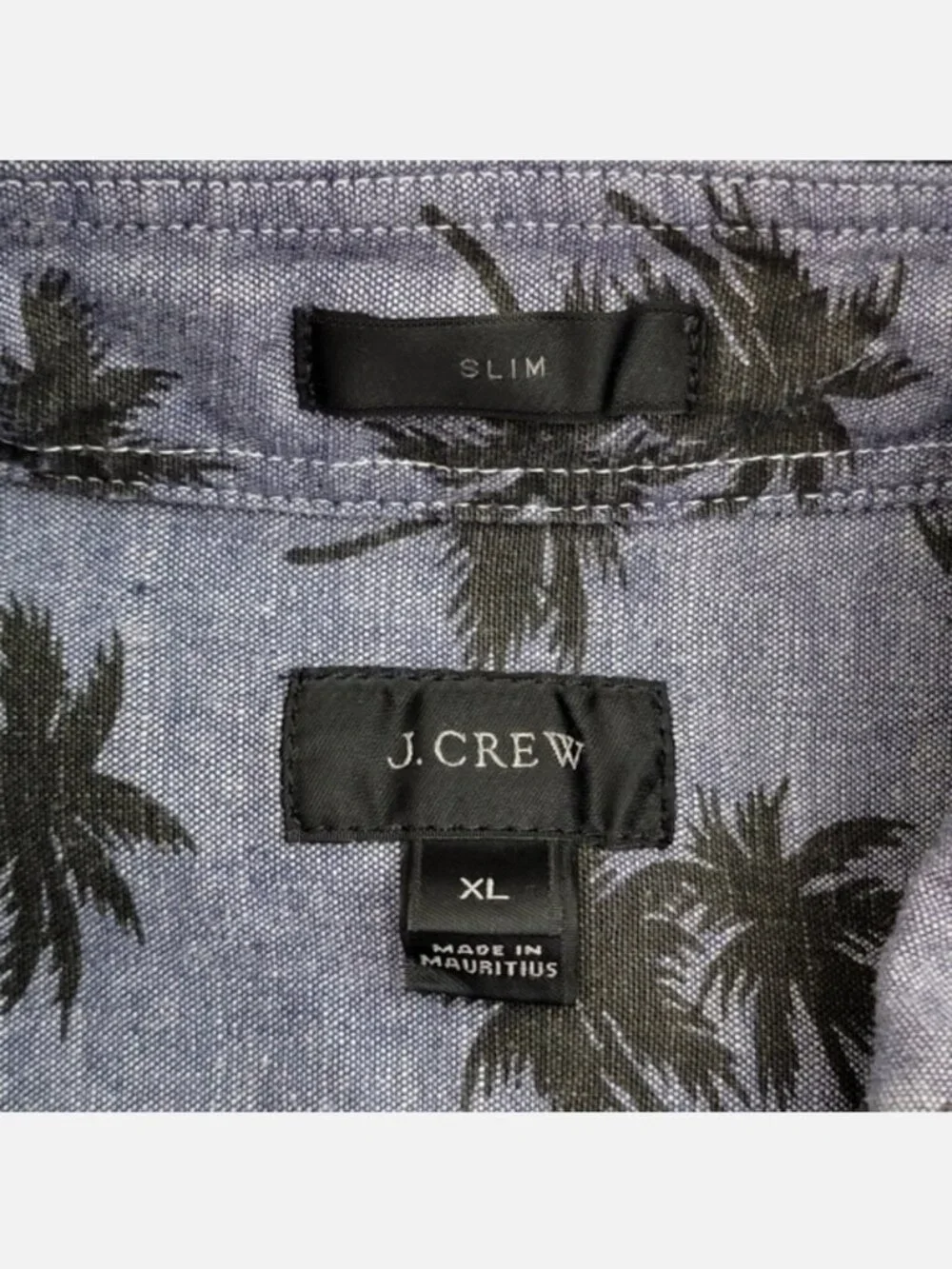 J. Crew Palm Patterned Slim Fit Buttton Down XL
